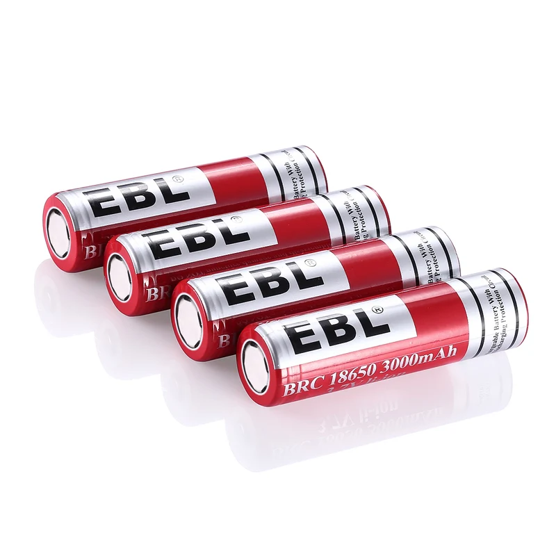 EBL 18650 Lithium Rechargeable Battery 3.7V 3000mAh - Flat Top
