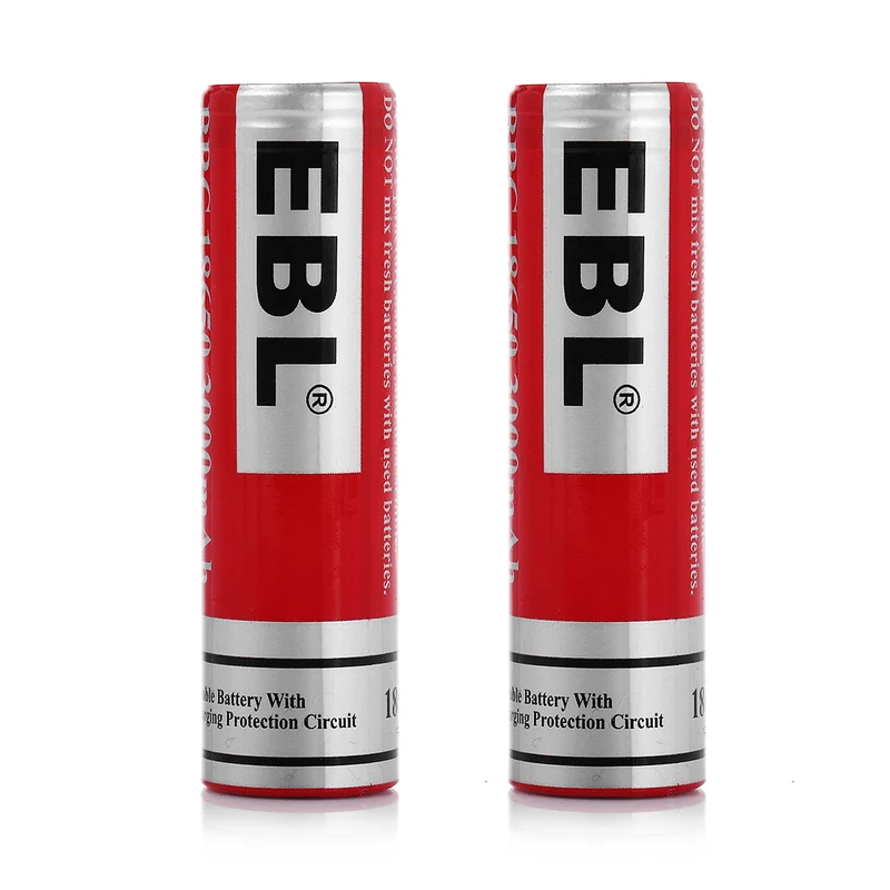 EBL 18650 Lithium Rechargeable Battery 3.7V 3000mAh - Flat Top