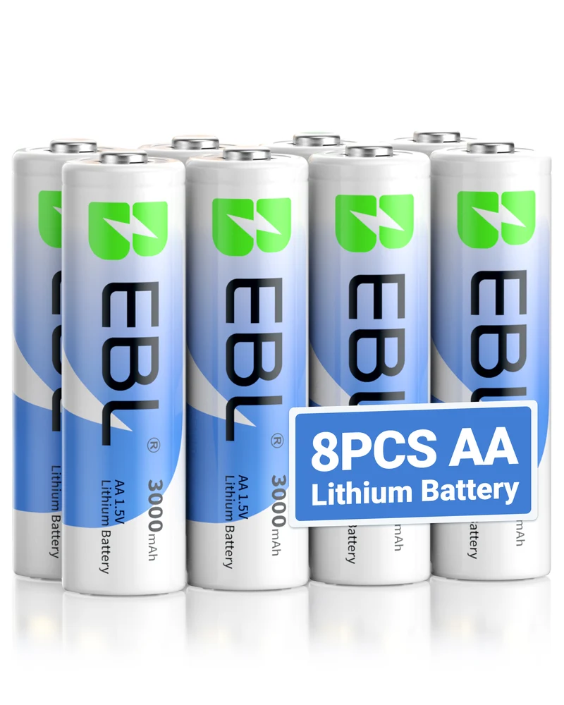 EBL AA Lithium Batteries 1.5V 3000mAh, Long-Lasting Non-Rechargeable for Outdoor, Cameras & Smart Home