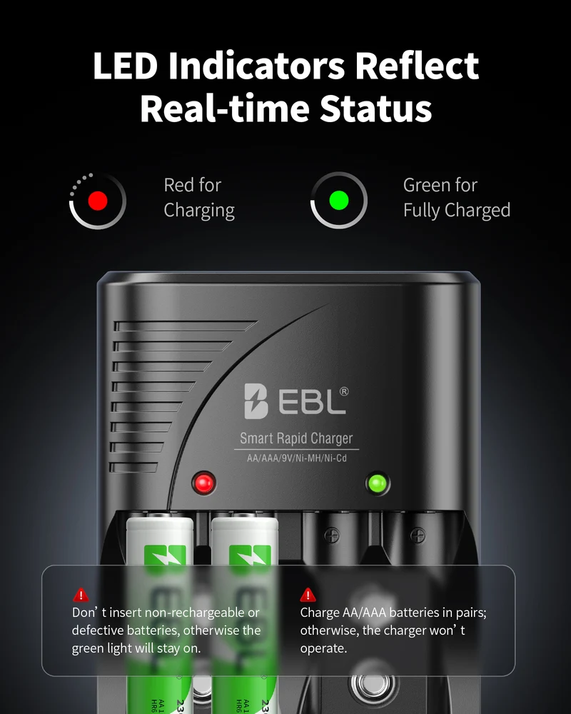 EBL 802 Smart AA AAA NiMH Battery Charger Sets