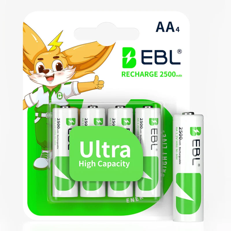 EBL AA Rechargeable Batteries Ni-MH 1.2V 2500mAh