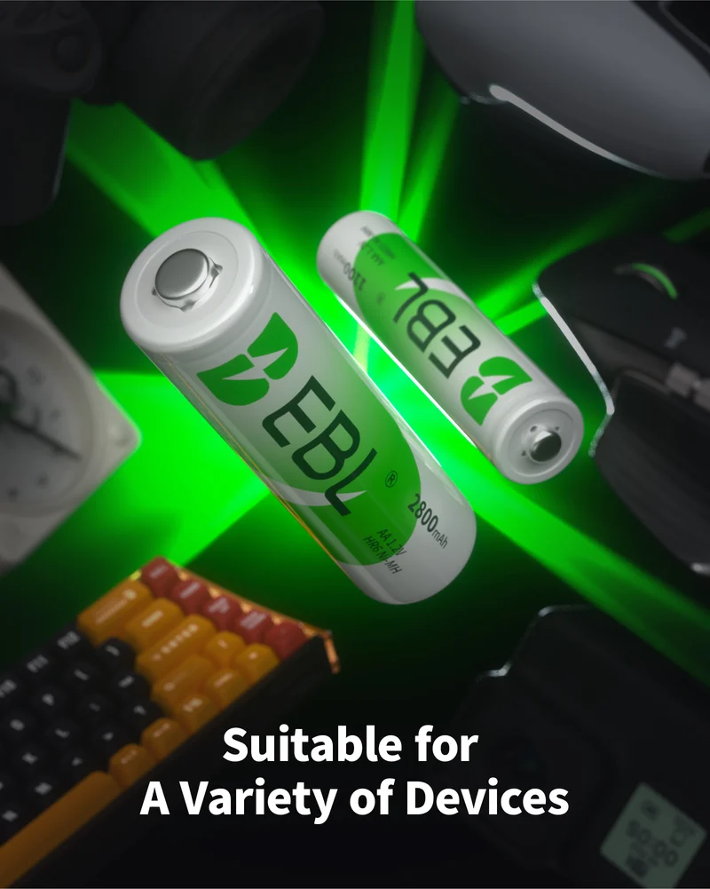 EBL AA and AAA NiMH Rechargeable Battery Combo Packs