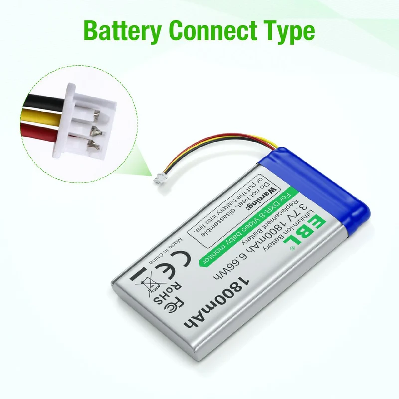 EBL 3.7V Replacement Sp 803048 Battery for DXR-8 Video Baby Monitors