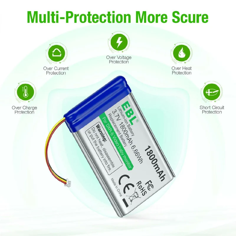 EBL 3.7V Replacement Sp 803048 Battery for DXR-8 Video Baby Monitors