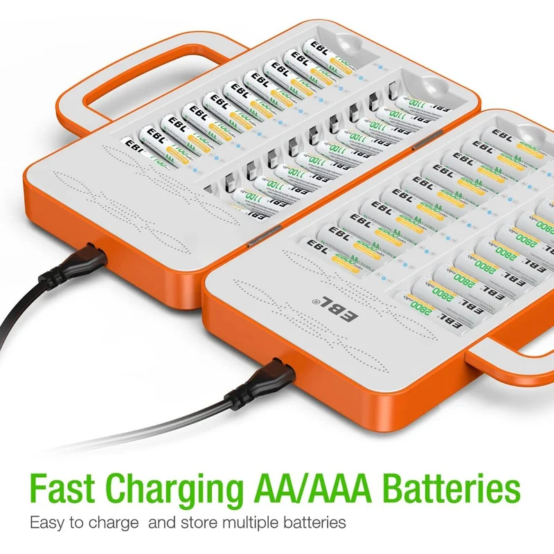 EBL 40-Slot AA AAA Battery Charger for NiMH NiCd Rechargeable Batteries