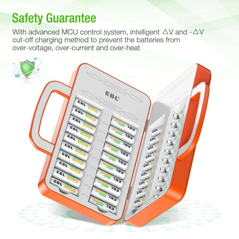 EBL 40-Slot AA AAA Battery Charger for NiMH NiCd Rechargeable Batteries