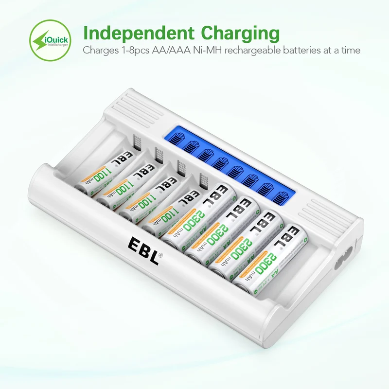 EBL RM-76 8-Bay AA AAA NIMH Battery Charger