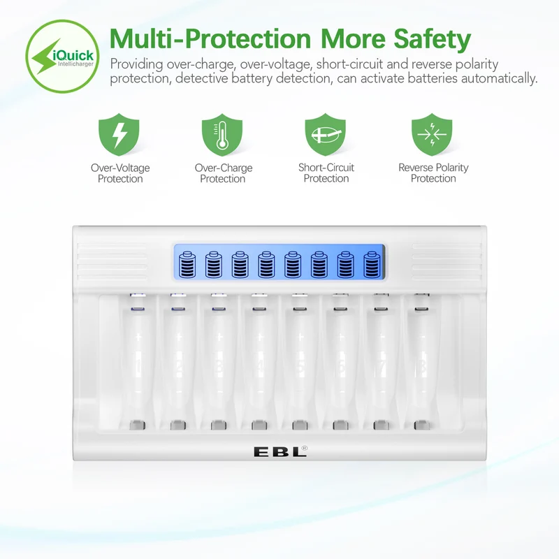 EBL RM-76 8-Bay AA AAA NIMH Battery Charger