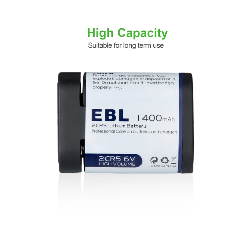EBL 2CR5 Lithium 6V Photo Camera Battery 1400mAh