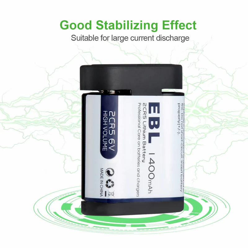 EBL 2CR5 Lithium 6V Photo Camera Battery 1400mAh