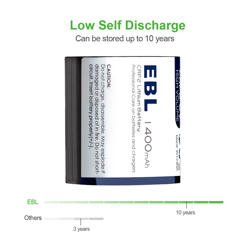 EBL CR-P2 6V 1400mAh Lithium Photo Battery