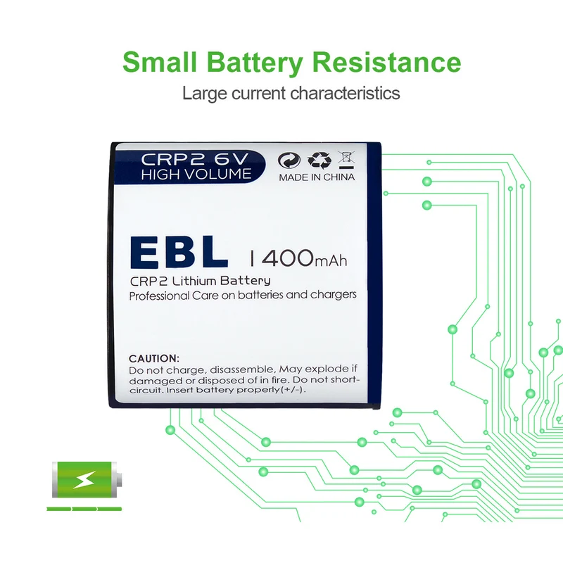 EBL CR-P2 6V 1400mAh Lithium Photo Battery