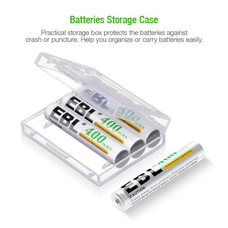 EBL AAAA Ni-MH Rechargeable Batteries 1.2V 400mAh