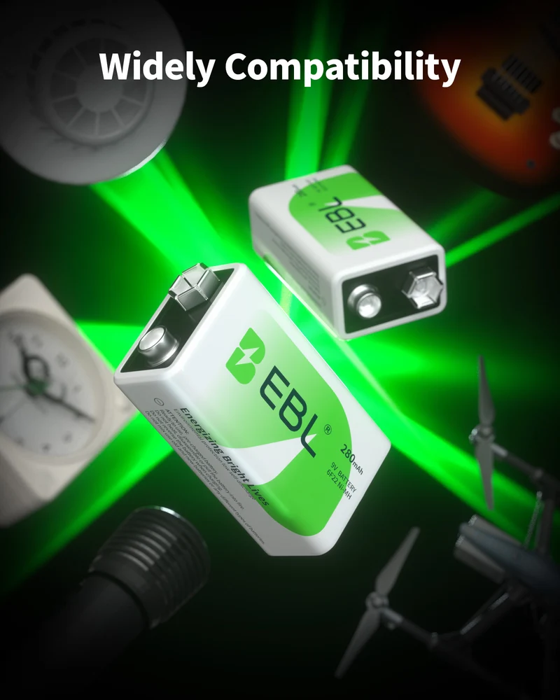 EBL 9V Rechargeable Ni-MH Battery 280mah