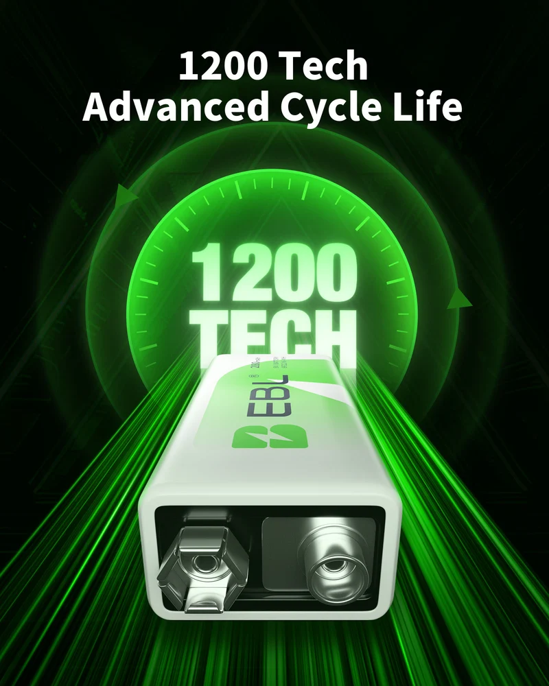 EBL 9V Rechargeable Ni-MH Battery 280mah