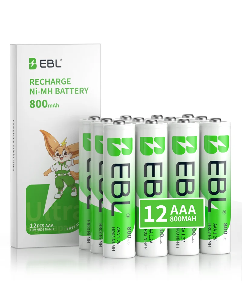 EBL AAA 1.2V 800mAh NiMH Rechargeable Batteries