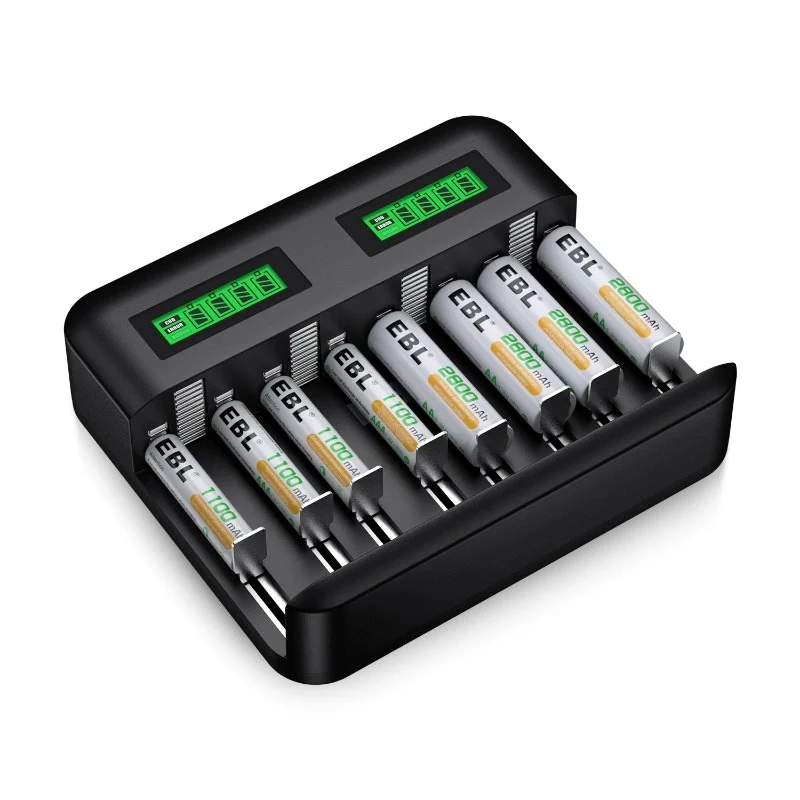 EBL C9008 8-Bay AA AAA NiMH NiCd Battery Charger Sets