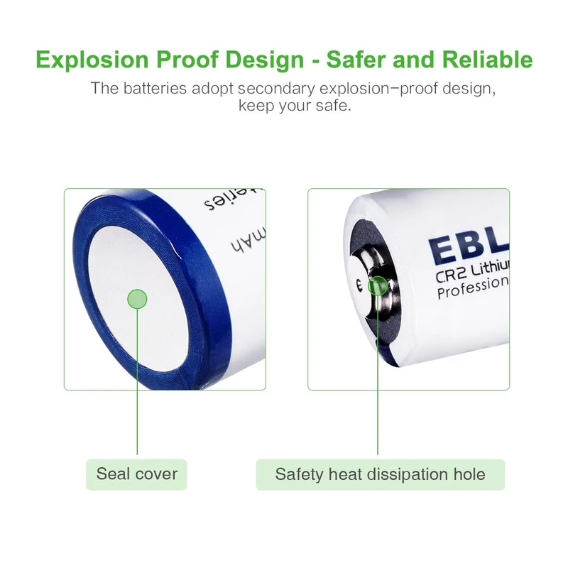 EBL CR2 Non-rechargeable Lithium Battery 3V 800mAh