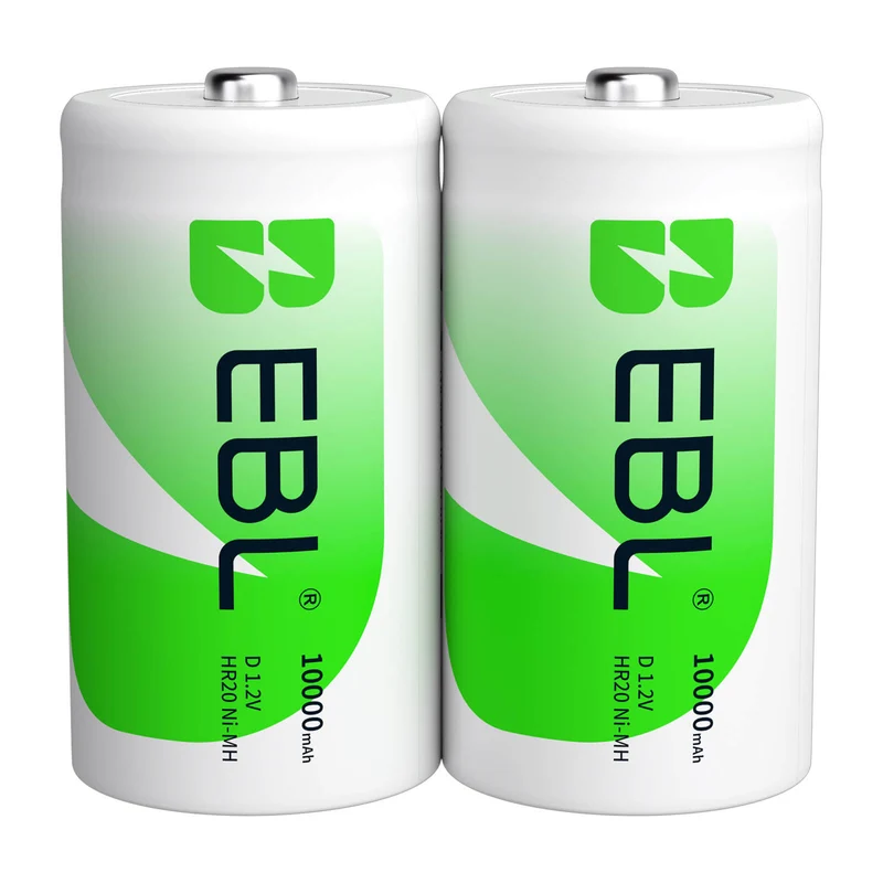 EBL D Size Rechargeable Batteries 10000mAh