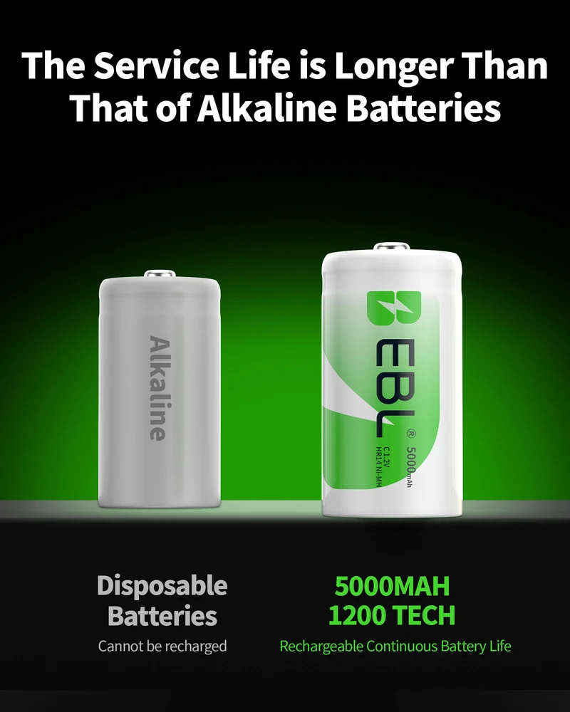 EBL C 1.2V 5000mAh NiMH Rechargeable Batteries