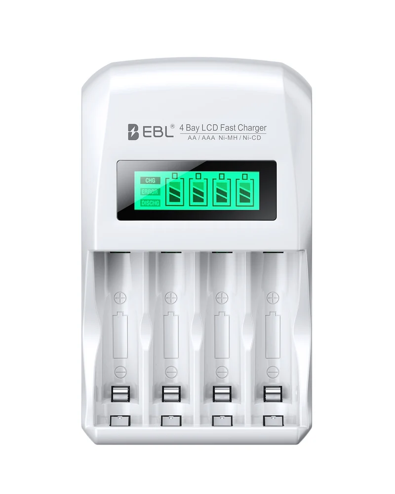 Mid-Year Mega Sale – Limited Time Only|EBL Smart Individual Battery Charger for AA AAA Ni-MH Ni-CD Rechargeable Batteries