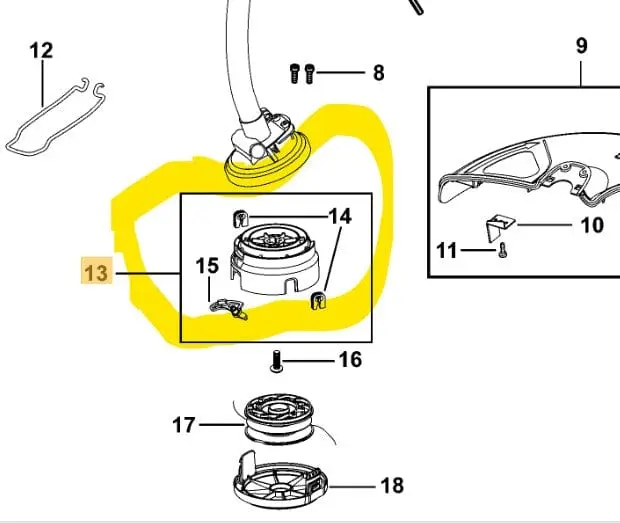 Ingranaggio e alberino per taglia erba Black+Decker gl701 type 5