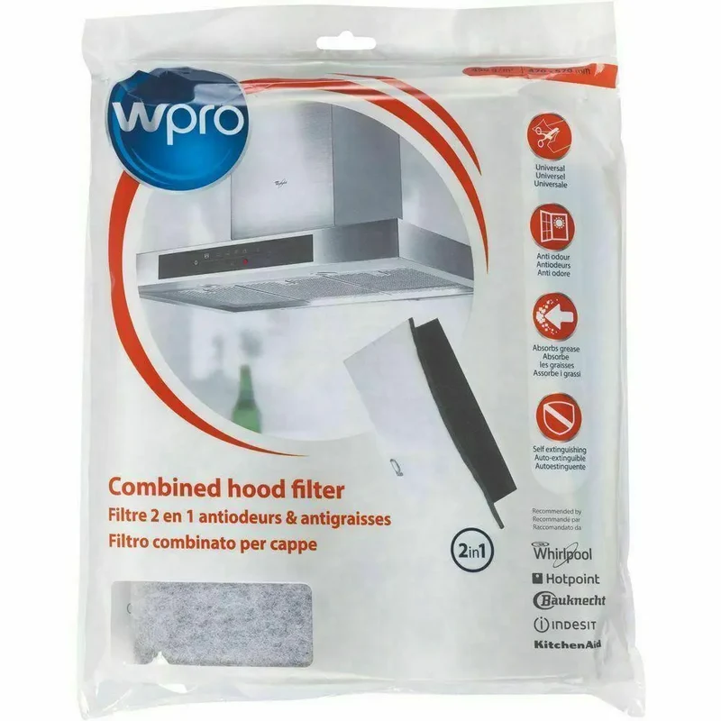 Filtro combinato 2in1 per cappe wpro universale 484000008524 ucf016 anti-odore Whirlpool