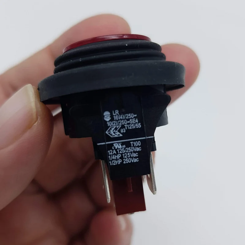 Interruttore bipolare luminoso tondo rosso c/soffietto vaporetto eco pro 3000 Polti