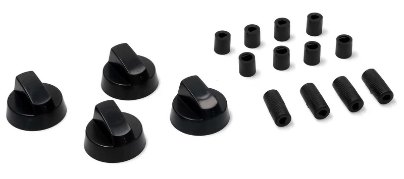 Manopola forno nera universale con riduzioni kit 4pz Skl
