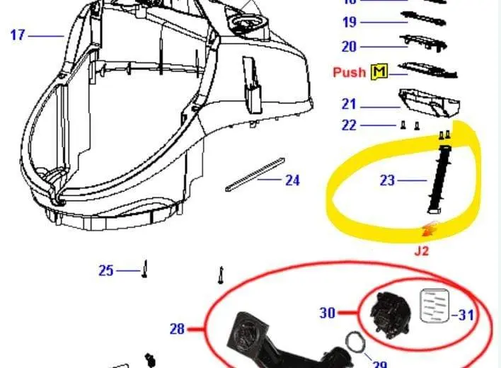 Flat aggancio scheda elettronica lecoaspira fav70 Polti