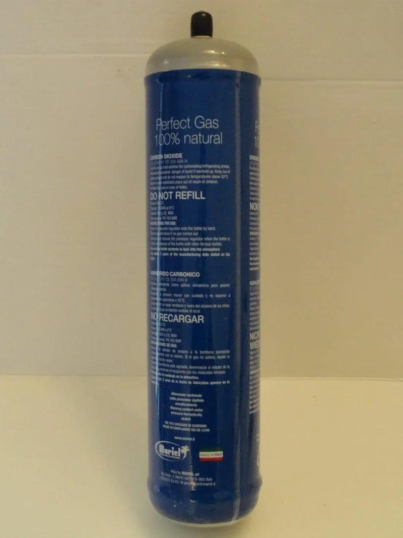 Bombola di co2 usa e getta per gasatore 600gr attacco m11 Whirlpool