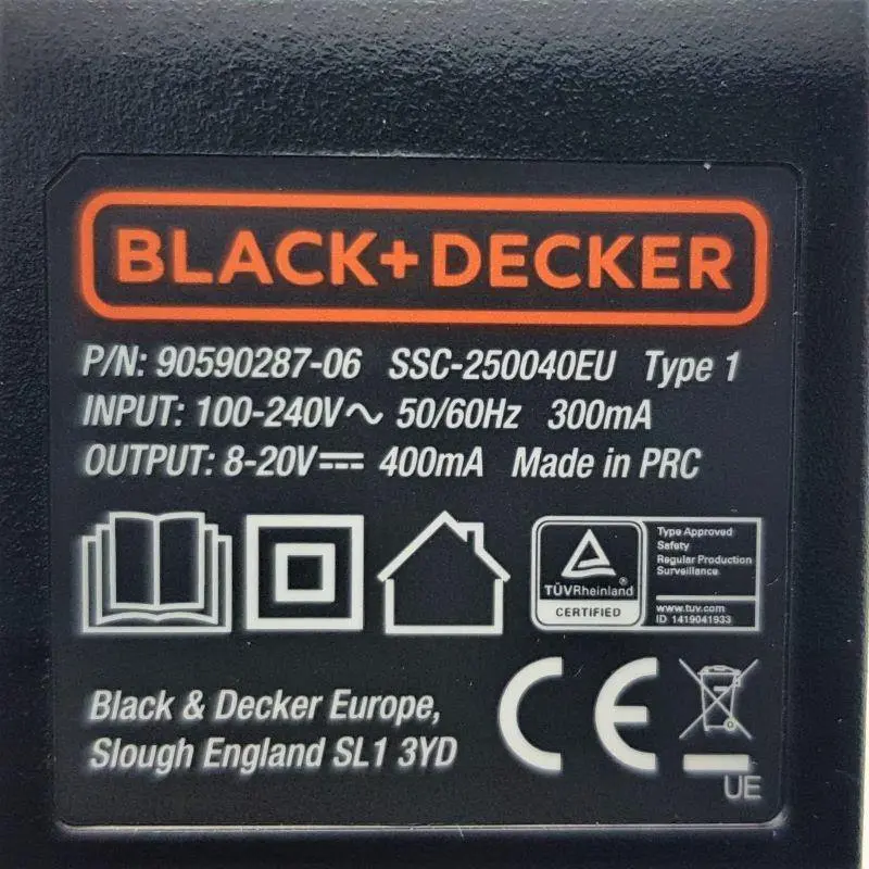 Caricabatterie per utensili e batterie da 18V Black+Decker ASL188