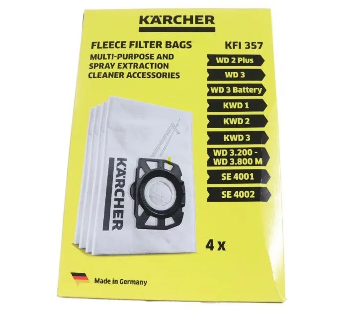 Confezione 4 sacchetti in carta per bidone wd3 Karcher