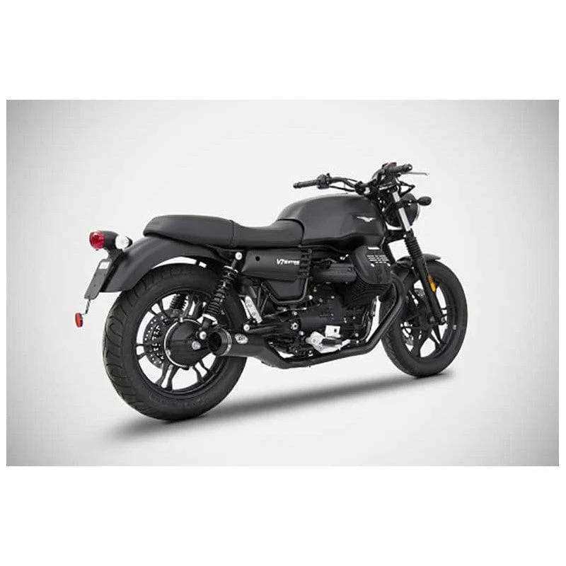 Línea 2 en 1 ZARD de acero inoxidable negro Moto guzzi V7 III