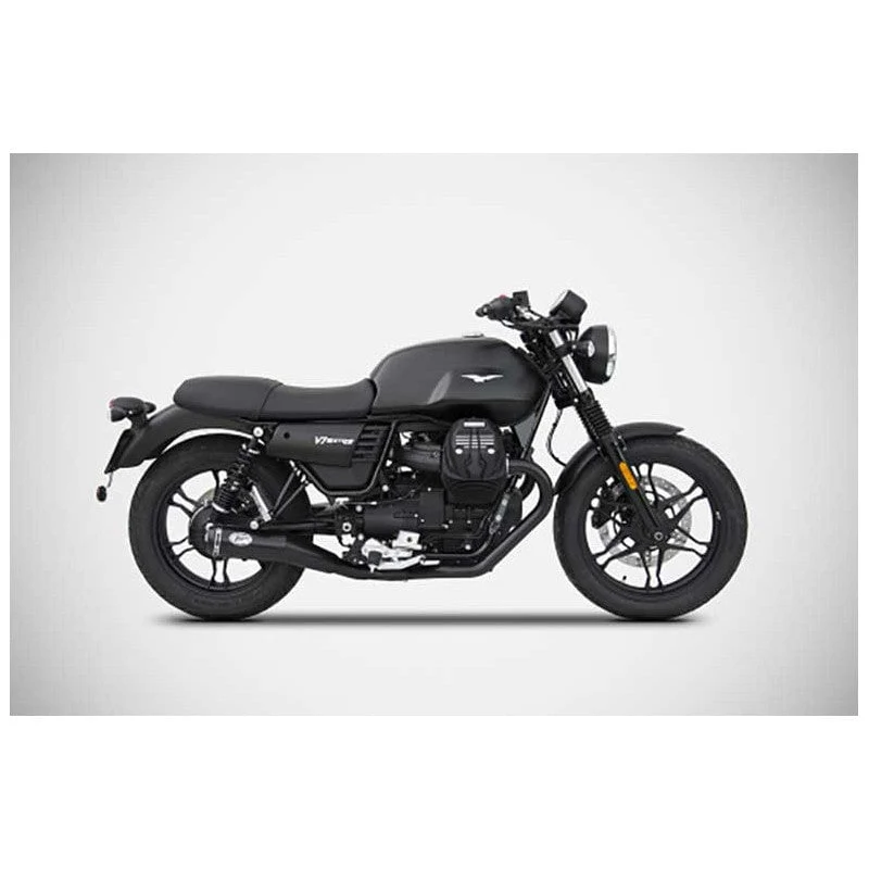 Línea 2 en 1 ZARD de acero inoxidable negro Moto guzzi V7 III
