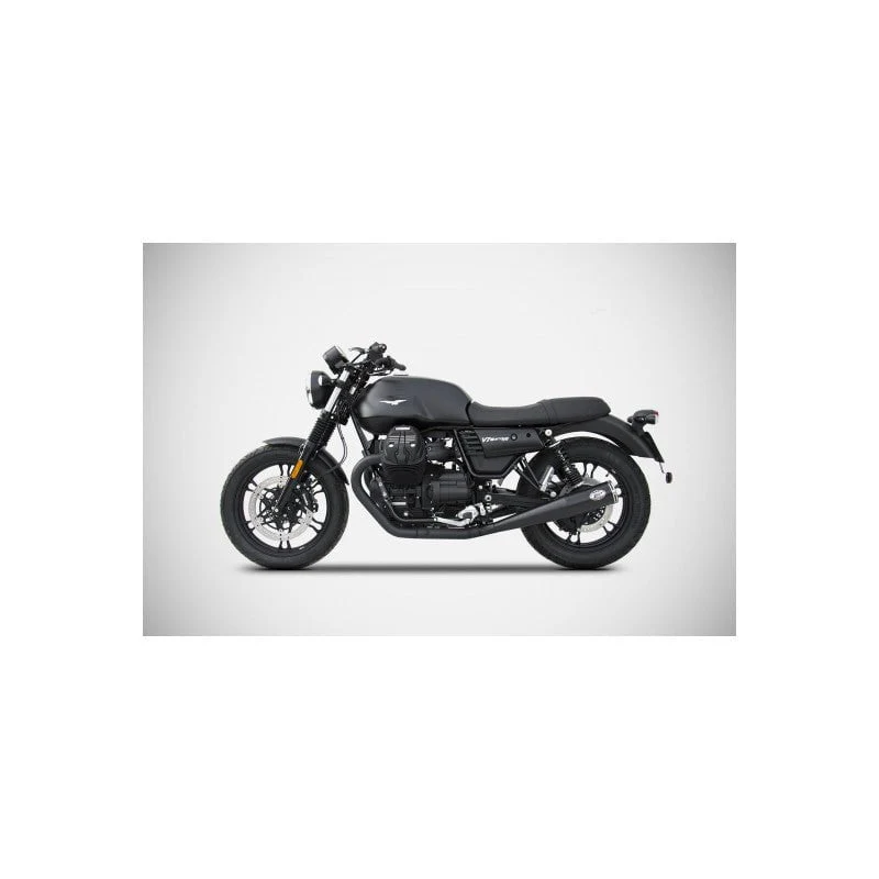 ZARD Zuma doble escape acero inoxidable negro Moto guzzi V7 III