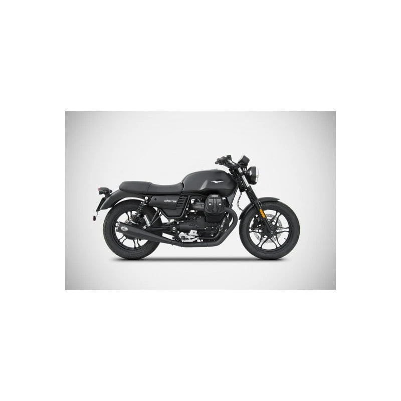 ZARD Zuma doble escape acero inoxidable negro Moto guzzi V7 III E4