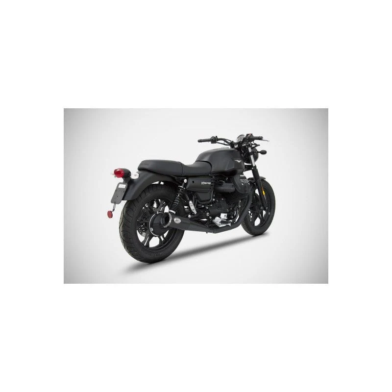 ZARD Zuma doble escape acero inoxidable negro Moto guzzi V7 III E4