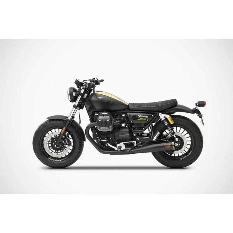 Escape doble ZARD Slim acero inoxidable negro Moto guzzi V9