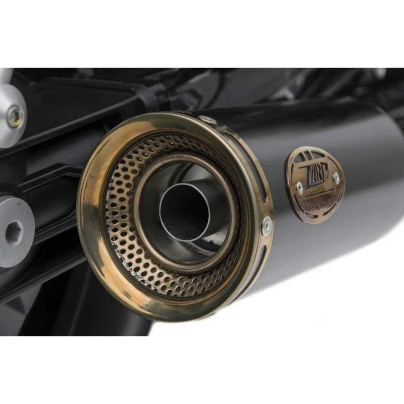 Escape doble ZARD Slim acero inoxidable negro Moto guzzi V9