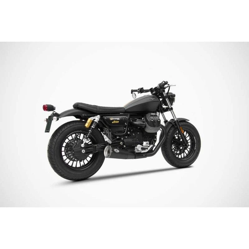 Escape doble ZARD Big Style racing negro acero inoxidable Moto guzzi V9