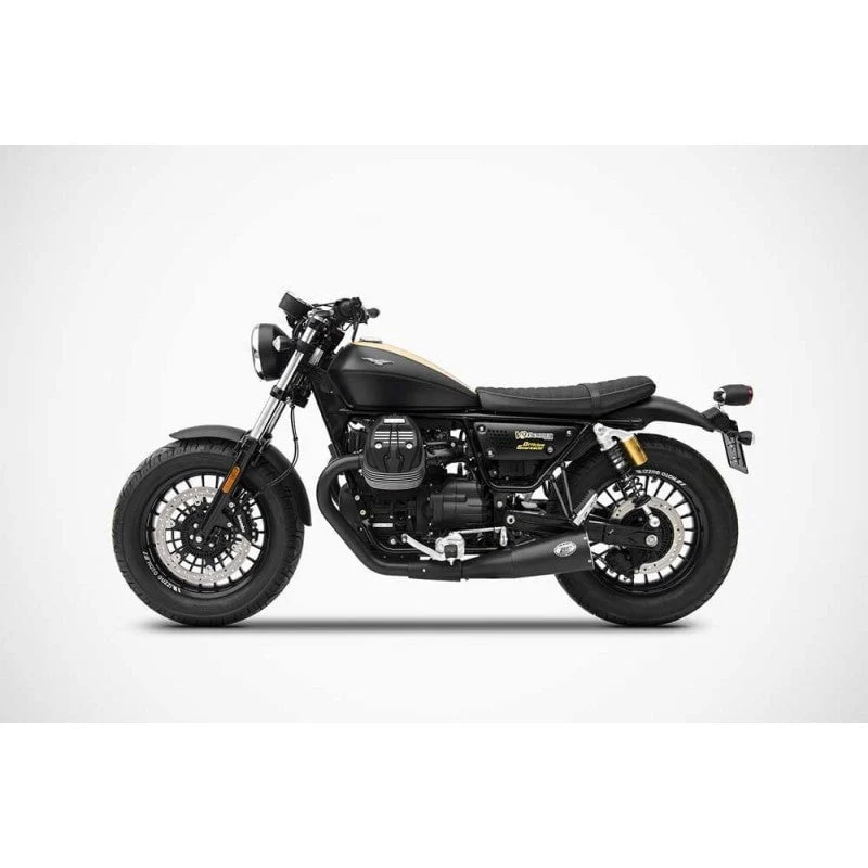 Escape doble ZARD Big Style racing negro acero inoxidable Moto guzzi V9