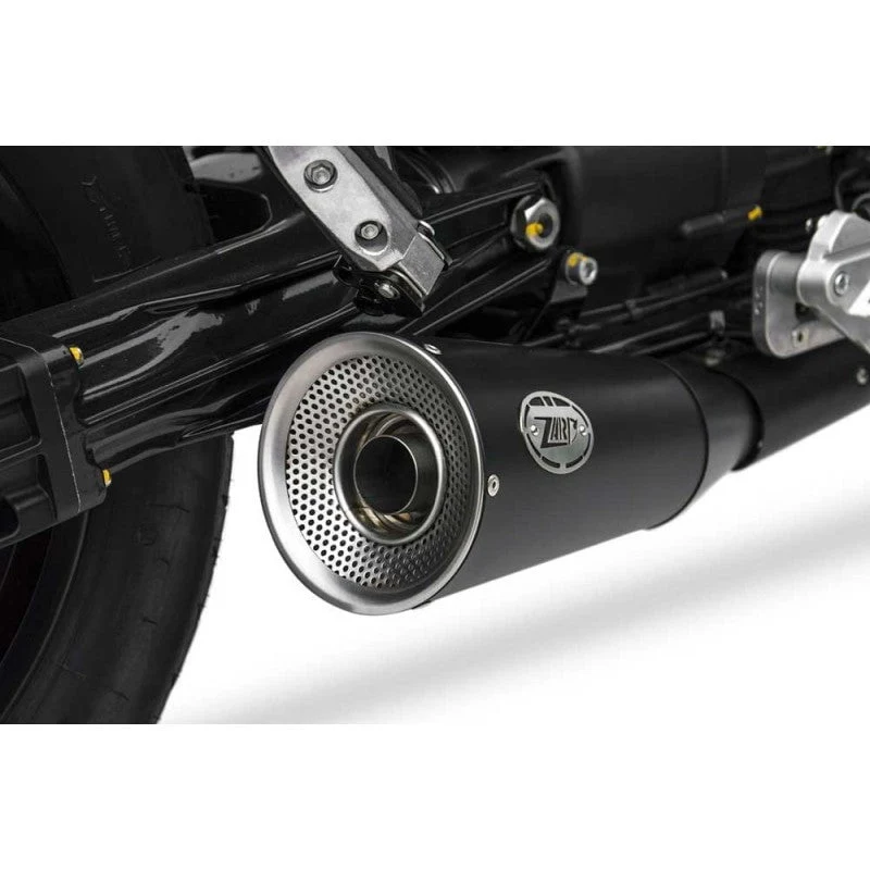 Escape doble ZARD Big Style racing negro acero inoxidable Moto guzzi V9