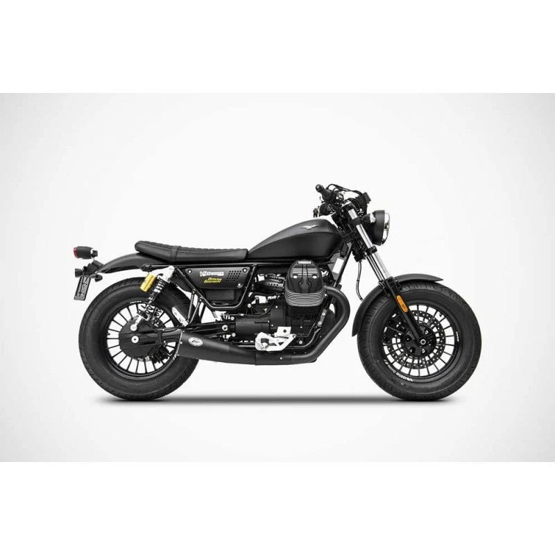 Escape doble ZARD Big Style racing negro acero inoxidable Moto guzzi V9
