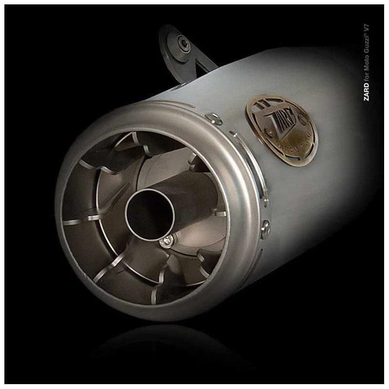 Escape doble ZARD de acero inoxidable pulido. Moto guzzi V7 850 E5