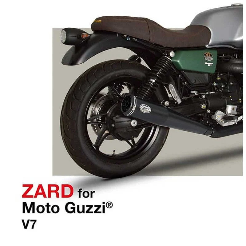 Escape doble ZARD acero inoxidable negro Moto guzzi V7 850 E5