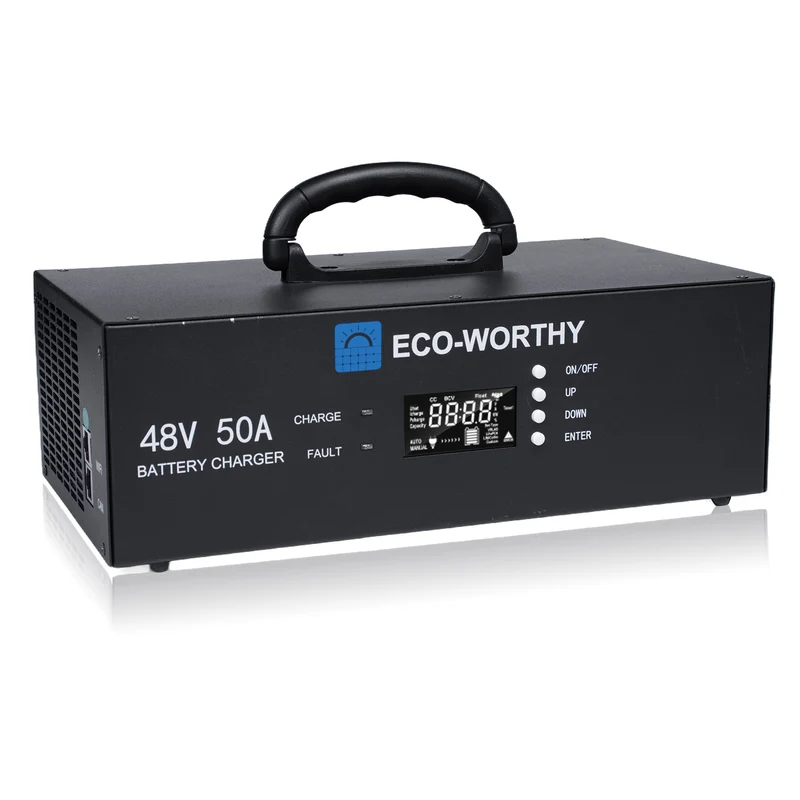 Cargador de baterías inteligente Eco-Worthy de 48V 50A: apto para la carga de generadores