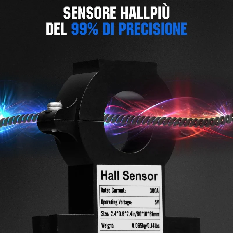Monitor de batería con 3.5" pantalla táctil de 300A con sensor Hall para baterías AGM y de litio (LiFePO4)