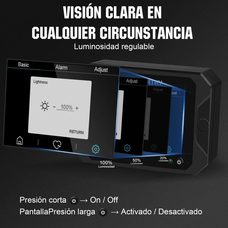 Monitor de batería con 3.5" pantalla táctil de 300A con sensor Hall para baterías AGM y de litio (LiFePO4)