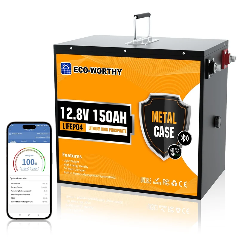 Batería Litio LiFePO4 12V 150Ah Con Protección Contra Bajas Temp por Bluetooth
